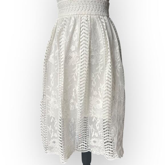 Lulus Women's Charmed Ivory Lace Sleeveless A-Line Midi Dress Size XS - Picture 9 of 16